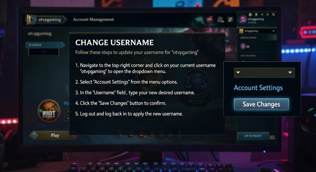 how to change username in league of legends otvpgaming